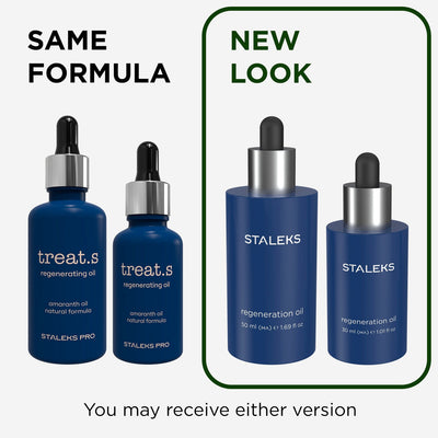 Óleo Regenerador Staleks treat.s 30ml Staleks — informação oficial sobre mudança de embalagem; SKU ROT-30