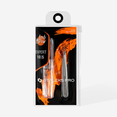Pinça para Sobrancelhas EXPERT 10 TYPE 5 Staleks — embalagem ou vista oficial complementar; SKU TE-10/5