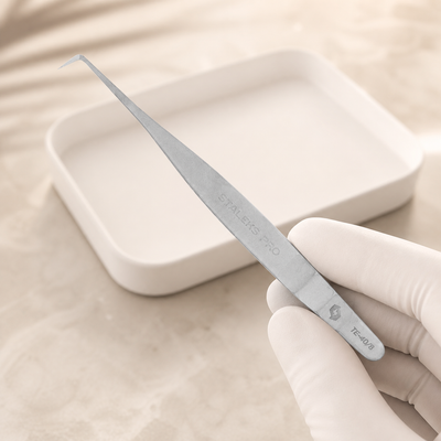 Pinça para Extensão de Pestanas EXPERT 40 TYPE 8 Staleks — apresentação profissional do produto; SKU TE-40/8