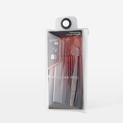 Pinça para Extensão de Pestanas EXPERT 40 TYPE 8 Staleks — embalagem ou vista oficial complementar; SKU TE-40/8