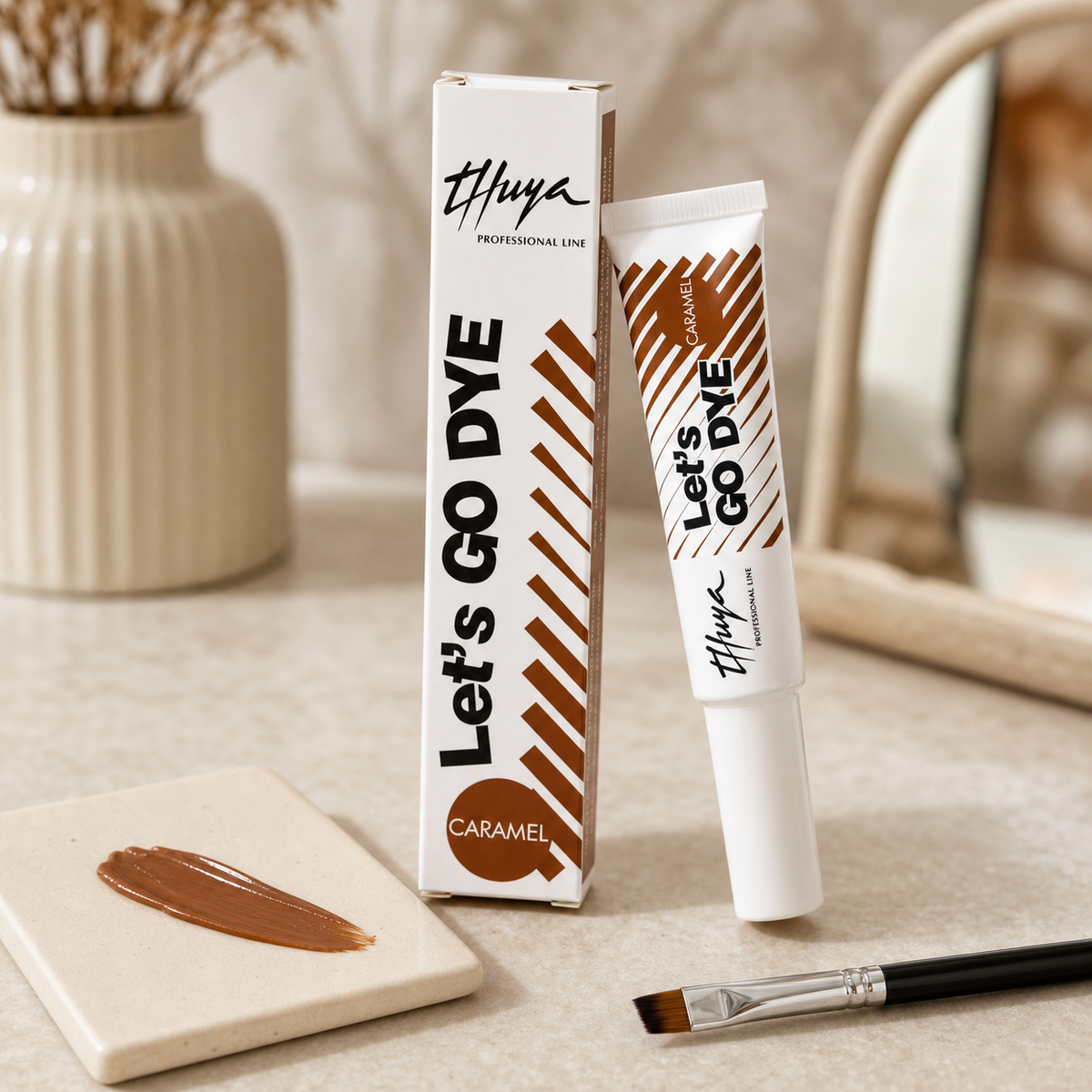Tinta Let's Go Dye Caramel Thuya em ambiente profissional