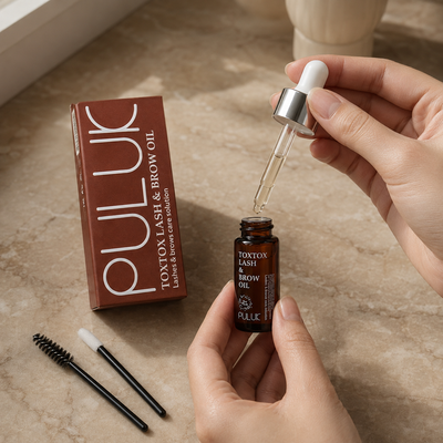 ToxTox Lash & Brow Oil — conta-gotas demonstrado acima do frasco; SKU 53258067